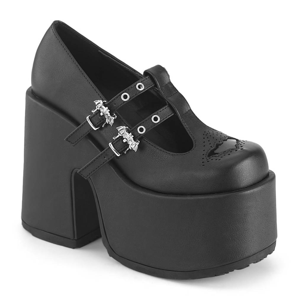 DemoniaCult - CAMEL-55 Plateau Sandaal - Zwart